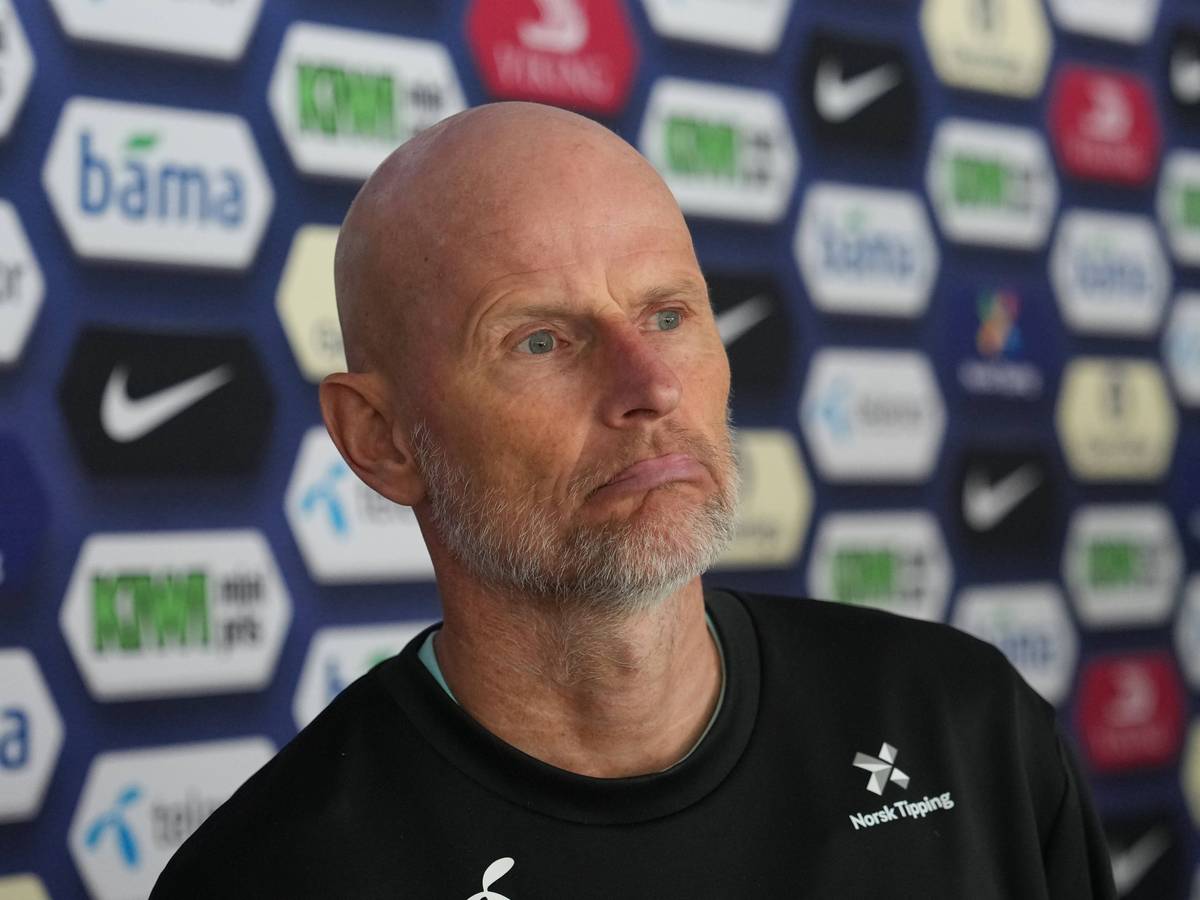 Stale Solbakken auf einer Pressekonferenz vor der WM in Norwegen (Oslo)