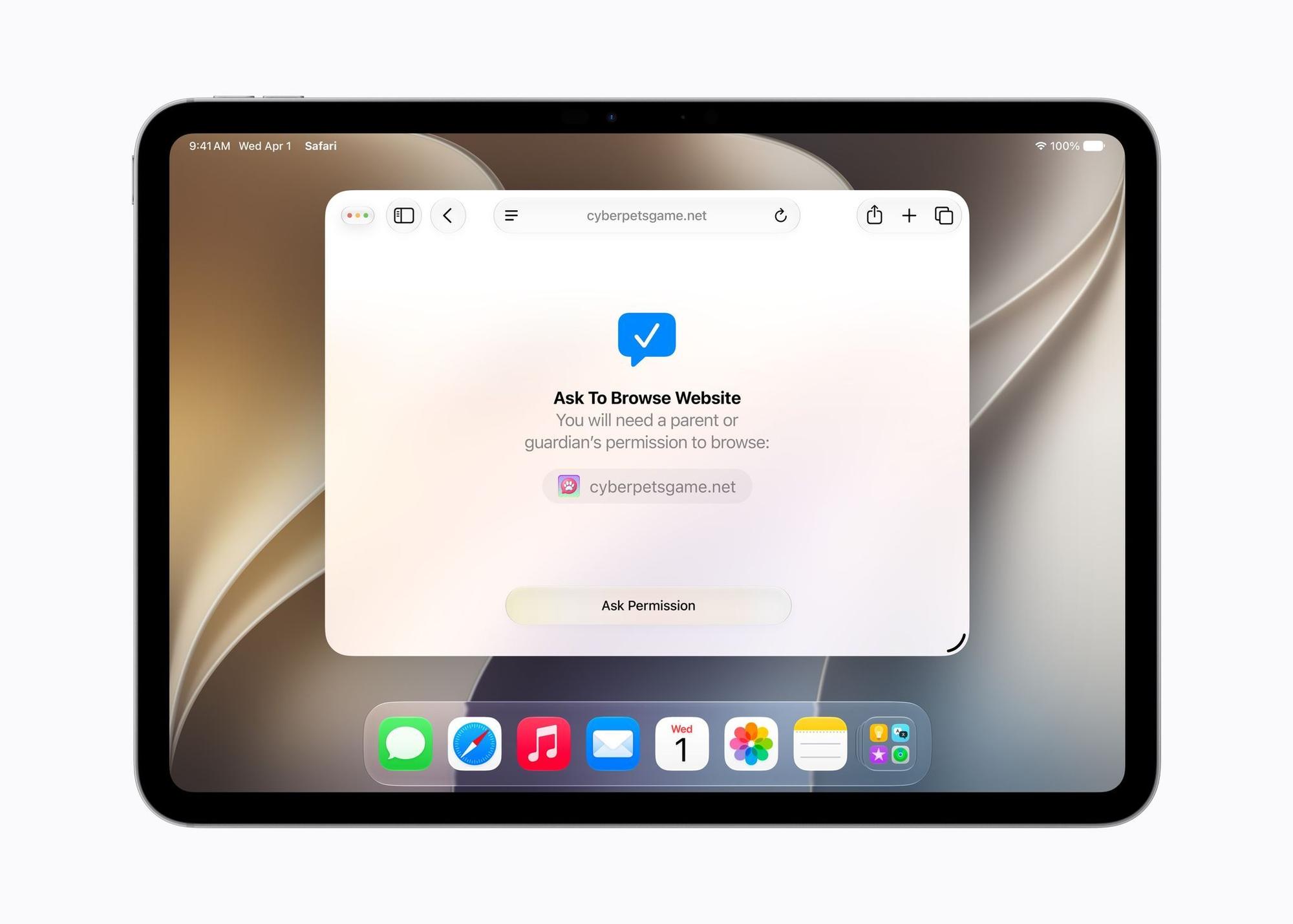 iOS 27: Website-Anfrage vom Kinder-Konto