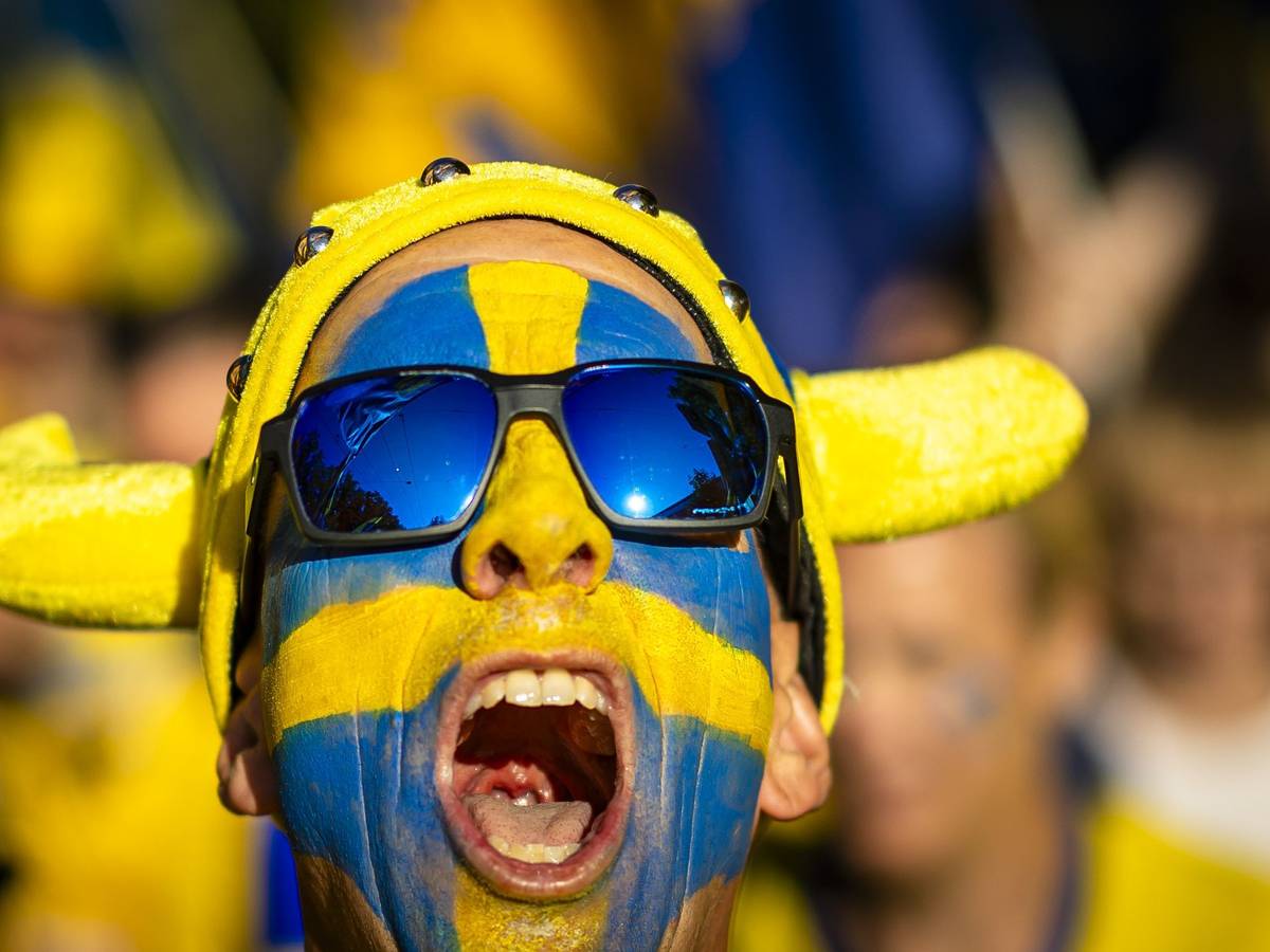 Ein schwedischer Fußballfan