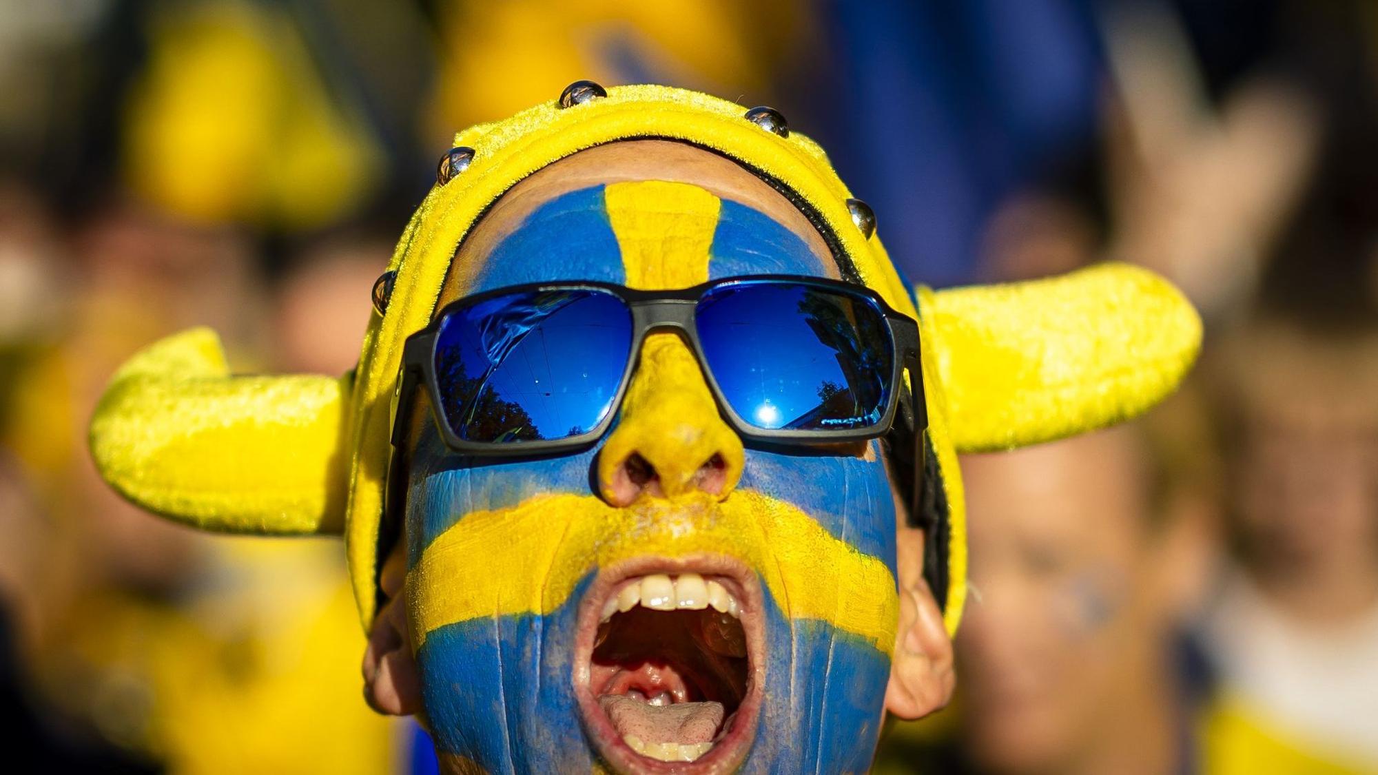 Ein schwedischer Fußballfan