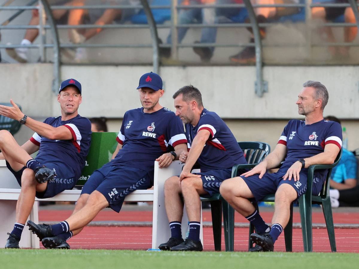 Kevin McKenna, René Wagner, Andre Pawlak und Uwe Gospodarek beim Testspiel in Bergisch Gladbach.