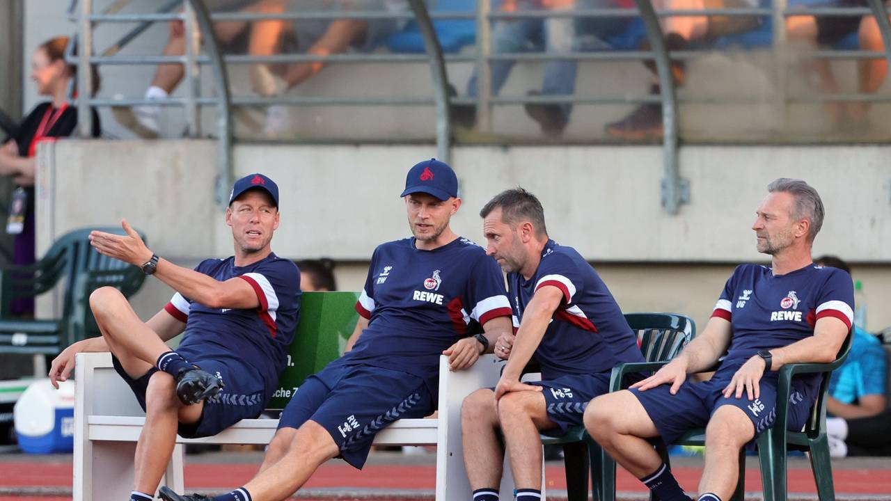 Kevin McKenna, René Wagner, Andre Pawlak und Uwe Gospodarek beim Testspiel in Bergisch Gladbach.