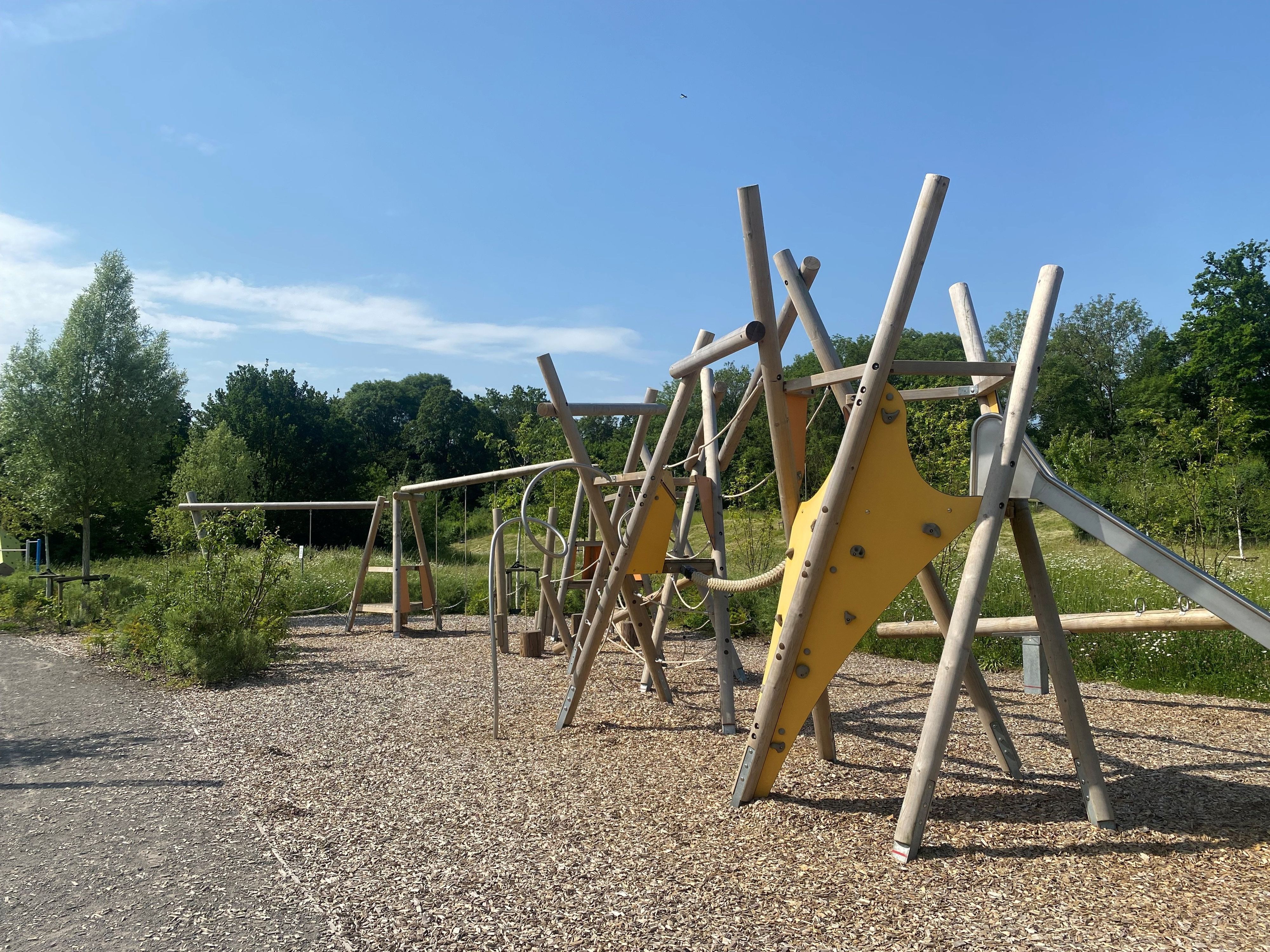 Im Wäldchen hinter dem Spielplatz wurde der Tote gefunden.