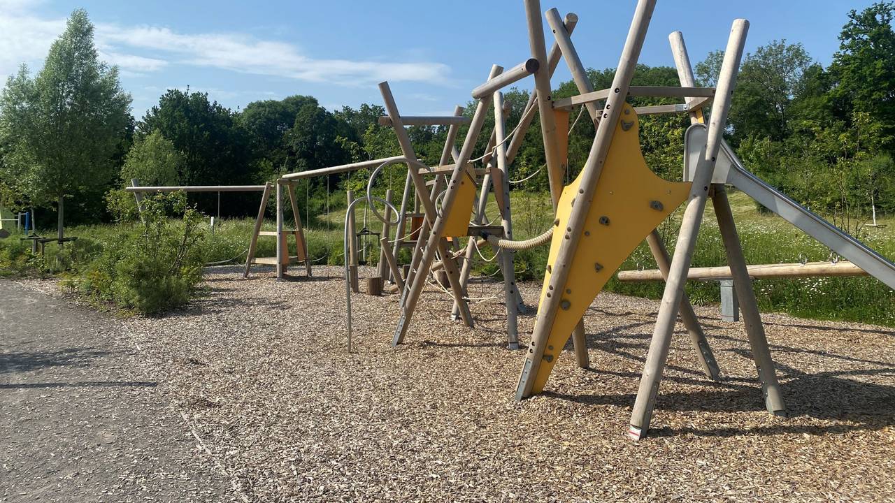Im Wäldchen hinter dem Spielplatz wurde der Tote gefunden.