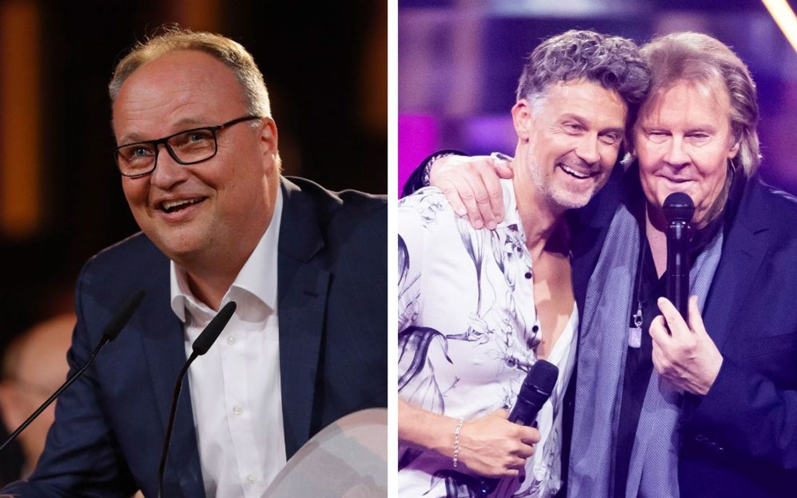 Oliver Welke (links) hat im Zoff mit Wayne und Howard (rechts) Carpendale ironische Spitzen nachgelegt. (Bild: Getty Images / Andreas Rentz / Collage)