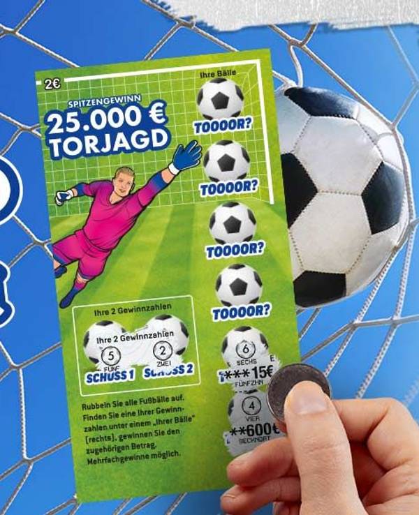 Das Bild zeigt das WestLotto-Rubbellos Torjagd