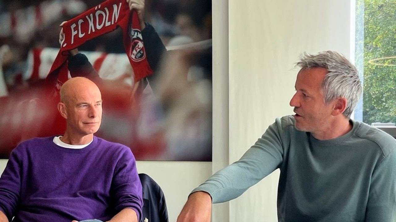 FC-Präsident Jörn Stobbe und Finanzgeschäftsführer Philipp Türoff (r.) am 12. Juni 2026 im Geißbockheim.