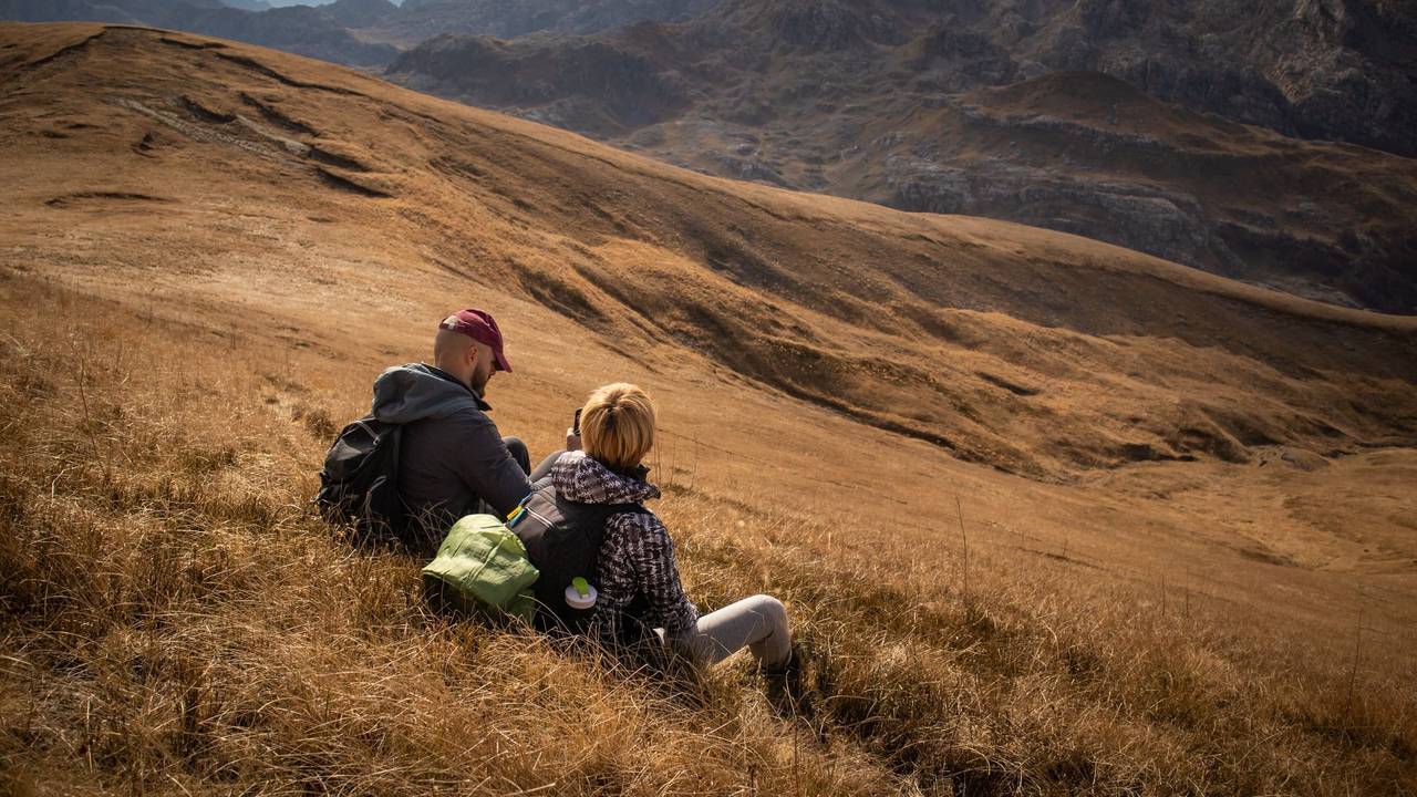 Wanderer im Naturpark Komovi