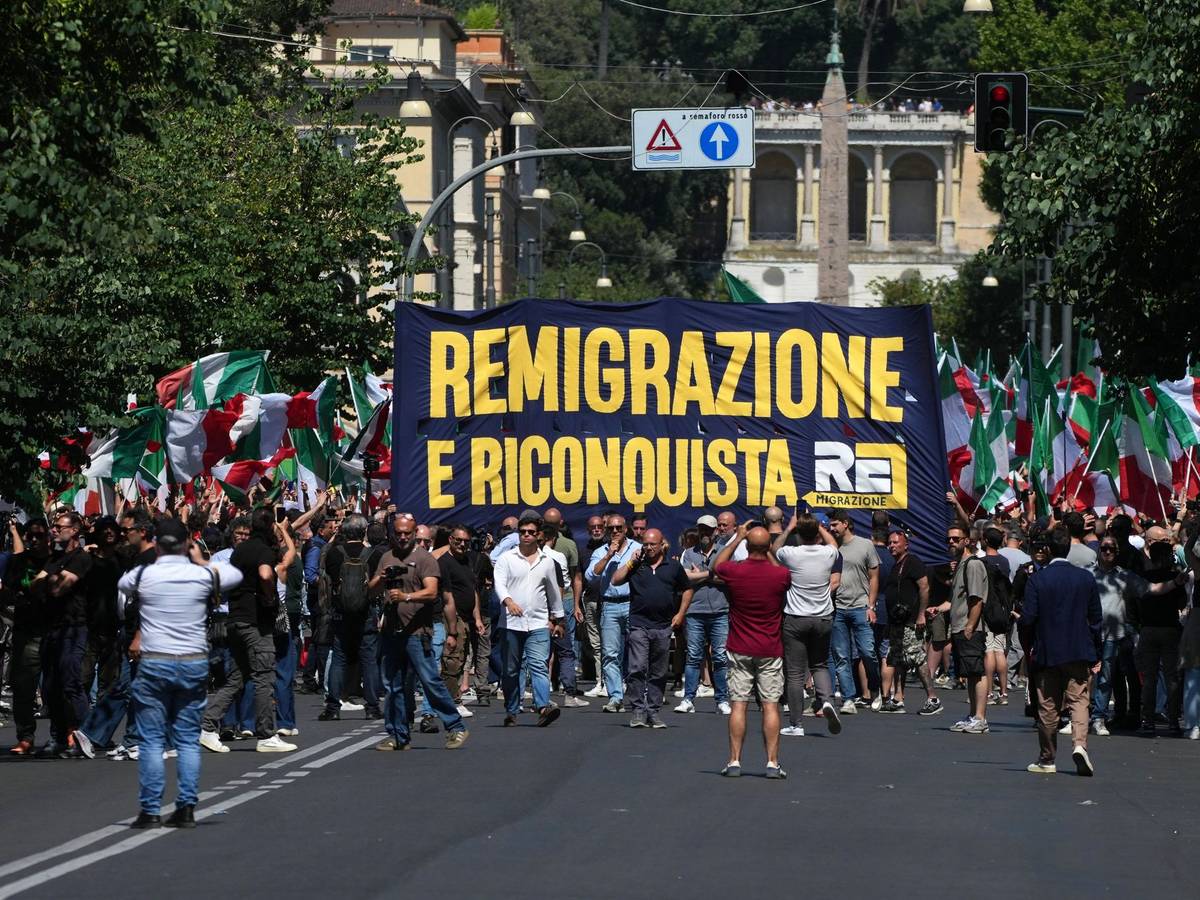 Demonstration «Remigration und Rückeroberung» in Rom