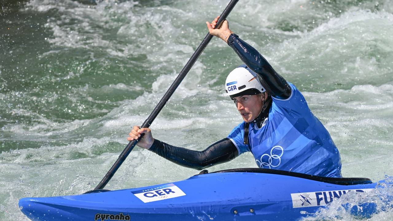 Ricarda Funk im Kajak Cross