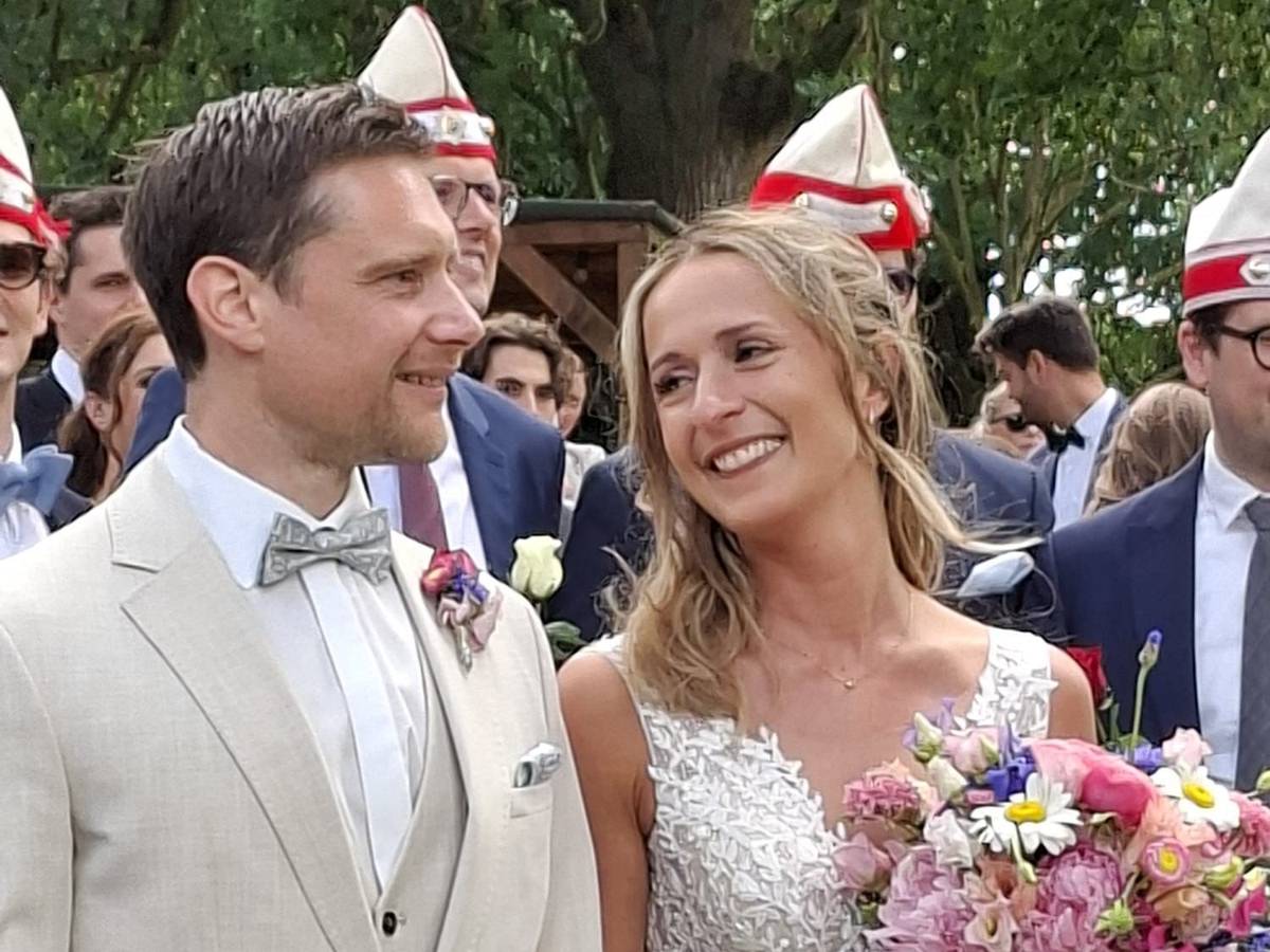 Tommy Engel und Sandra Wüst bei ihrer Hochzeit.