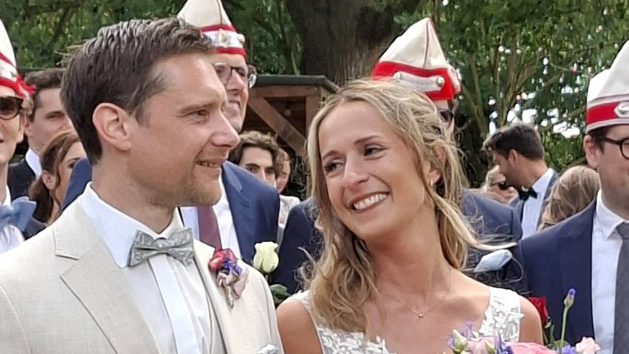 Tommy Engel und Sandra Wüst bei ihrer Hochzeit.