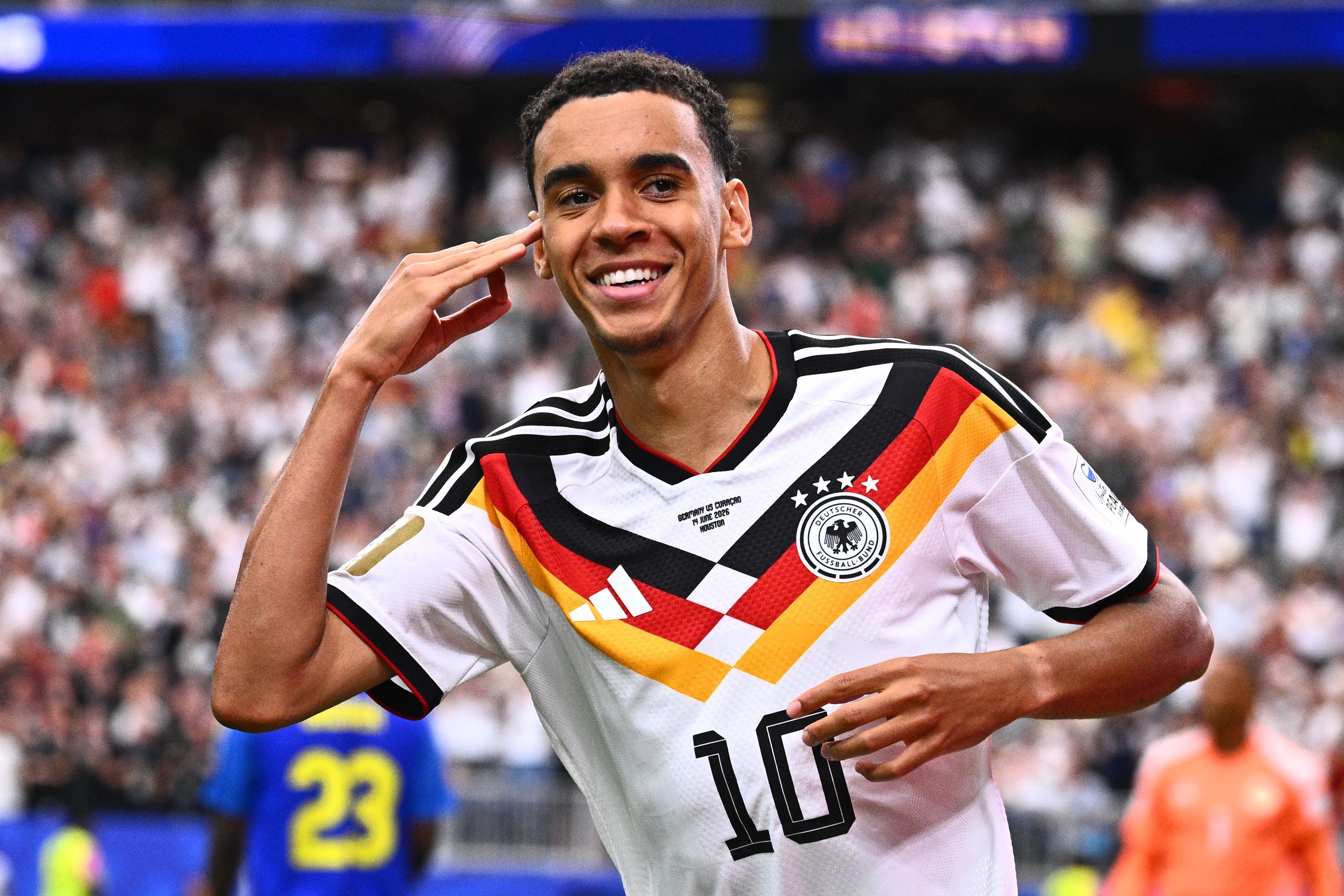 Jamal Musiala (Deutschland) bejubelt sein Tor.