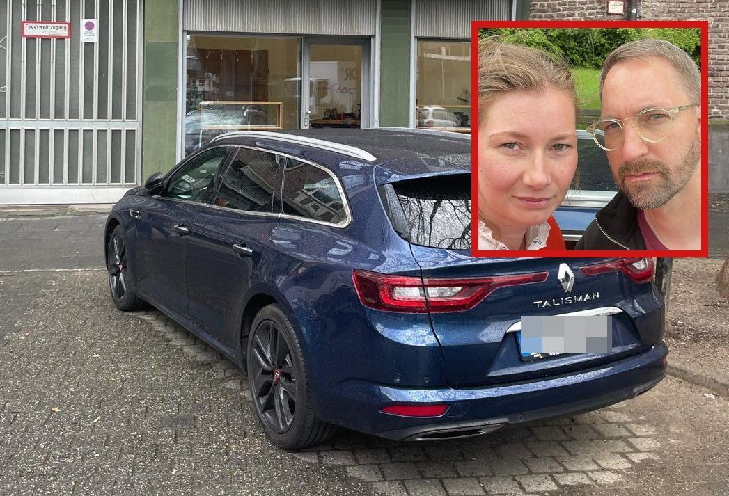Mareike (36) und Eric Heydenreich (42) und das Auto, in dem fremde Menschen Crack konsumierten.