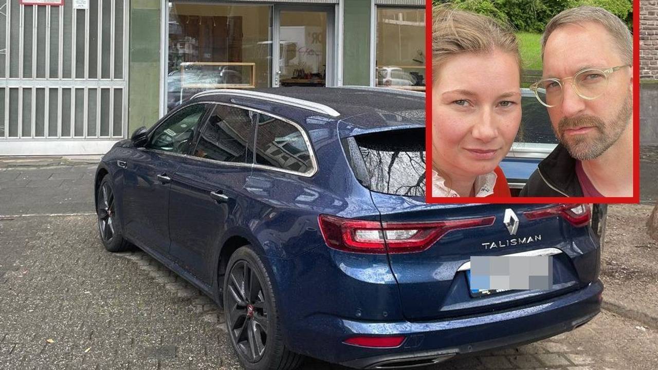 Mareike (36) und Eric Heydenreich (42) und das Auto, in dem fremde Menschen Crack konsumierten.