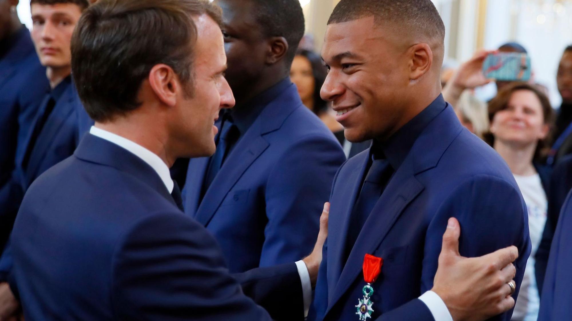 Emmanuel Macron und Kylian Mbappé