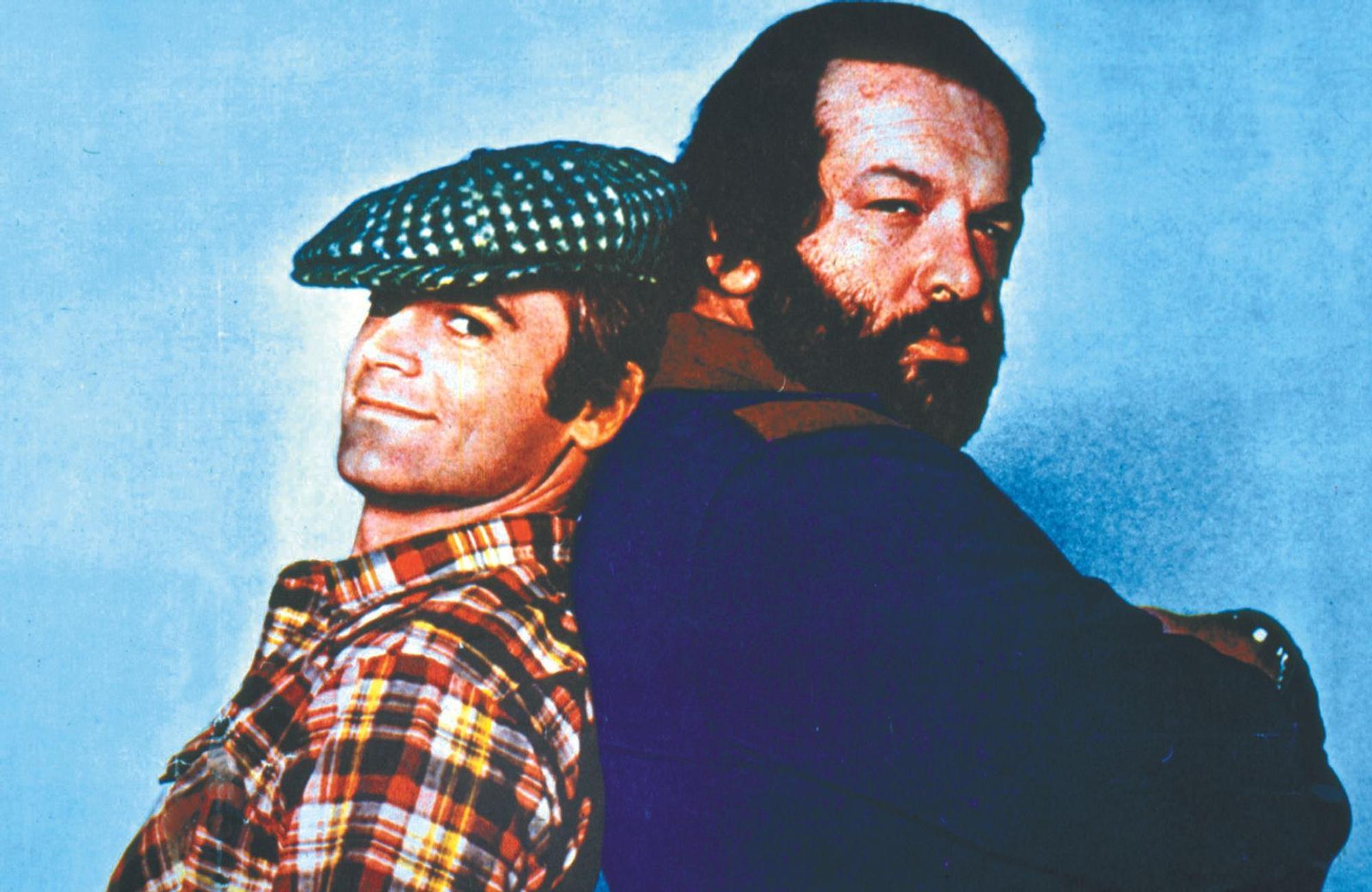 Wahrscheinlich die beste Buddy-Komödie der Action-Buddies Spencer und Hill: In „Zwei wie Pech und Schwefel“ spielen sie die Freunde Kid und Ben, die bei einem Autorennen einen Buggy gewinnen. (Bild: Kabel eins / Columbia Pictures)