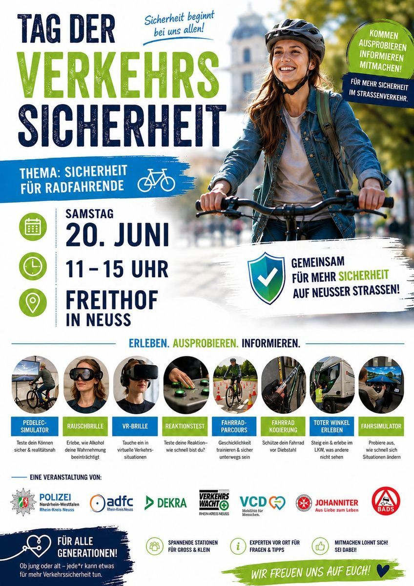 Plakat zum Tag der Verkehrssicherheit in Neuss.