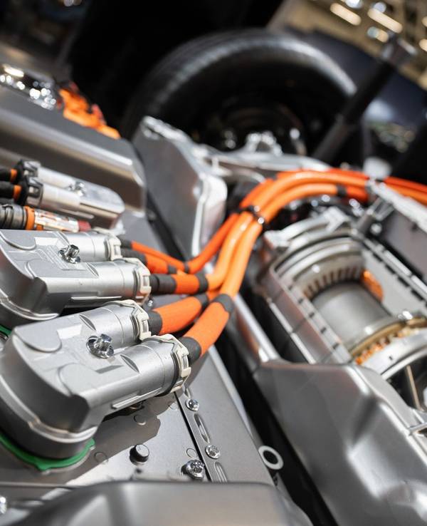 Fahrgestell mit Batterie für ein E-Auto