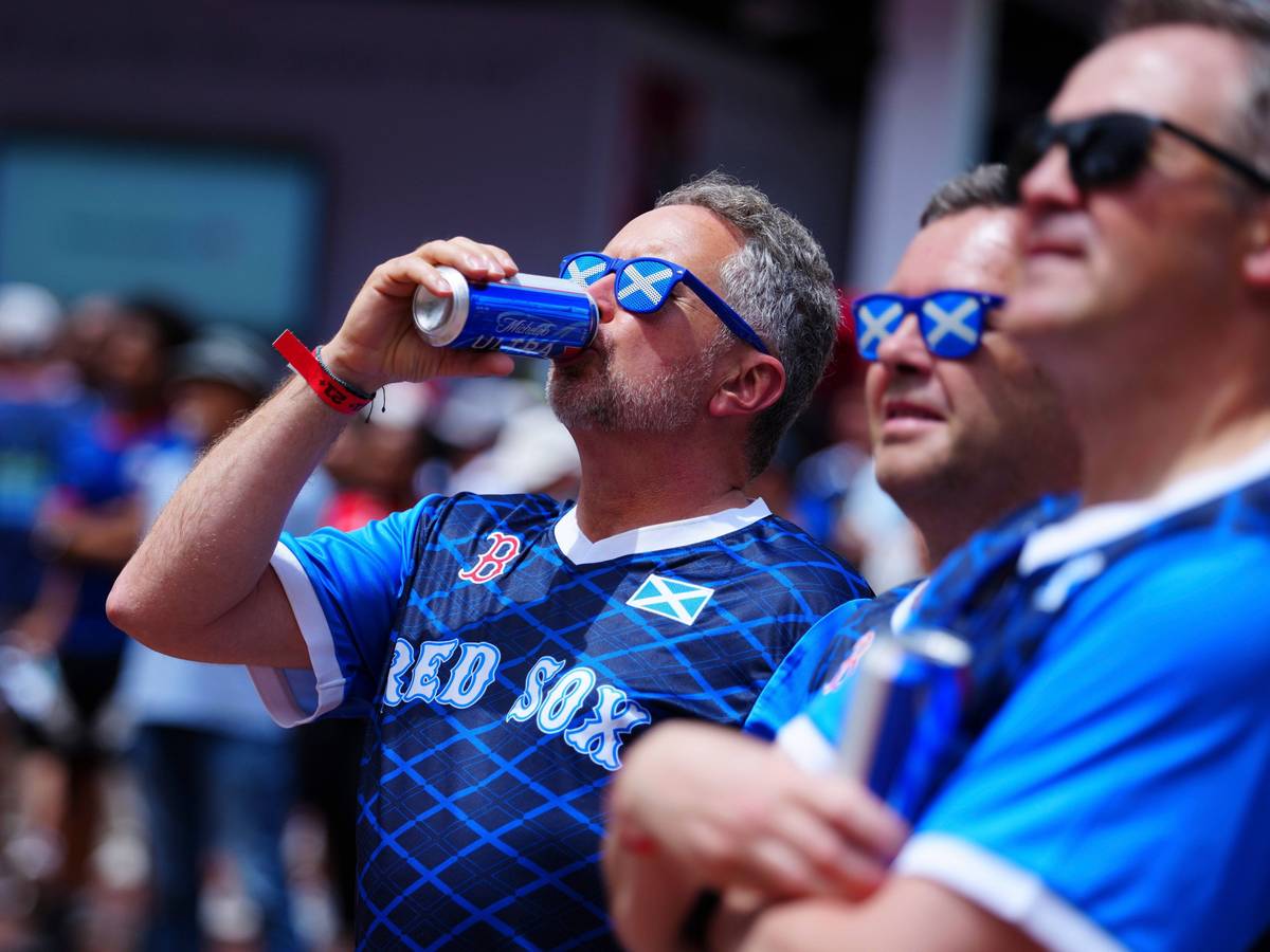 Schottische Fans in der Fanzone in Boston.