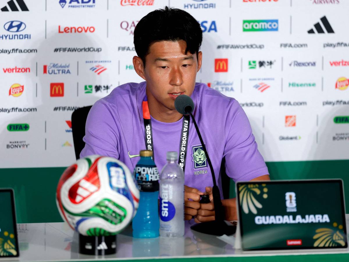 Südkorea-Star Heung-Min Son bei einer Pressekonferenz während der WM 2026.