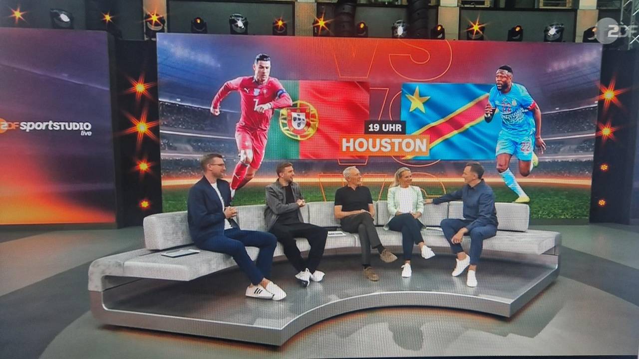 Das ZDF-WM-Studio am Mittwoch (17. Juni 2026) mit Moderator Jochen Breyer und den Experten Fritzy Kromp, Per Mertesacker, Christian Streich und Christoph Kramer.
