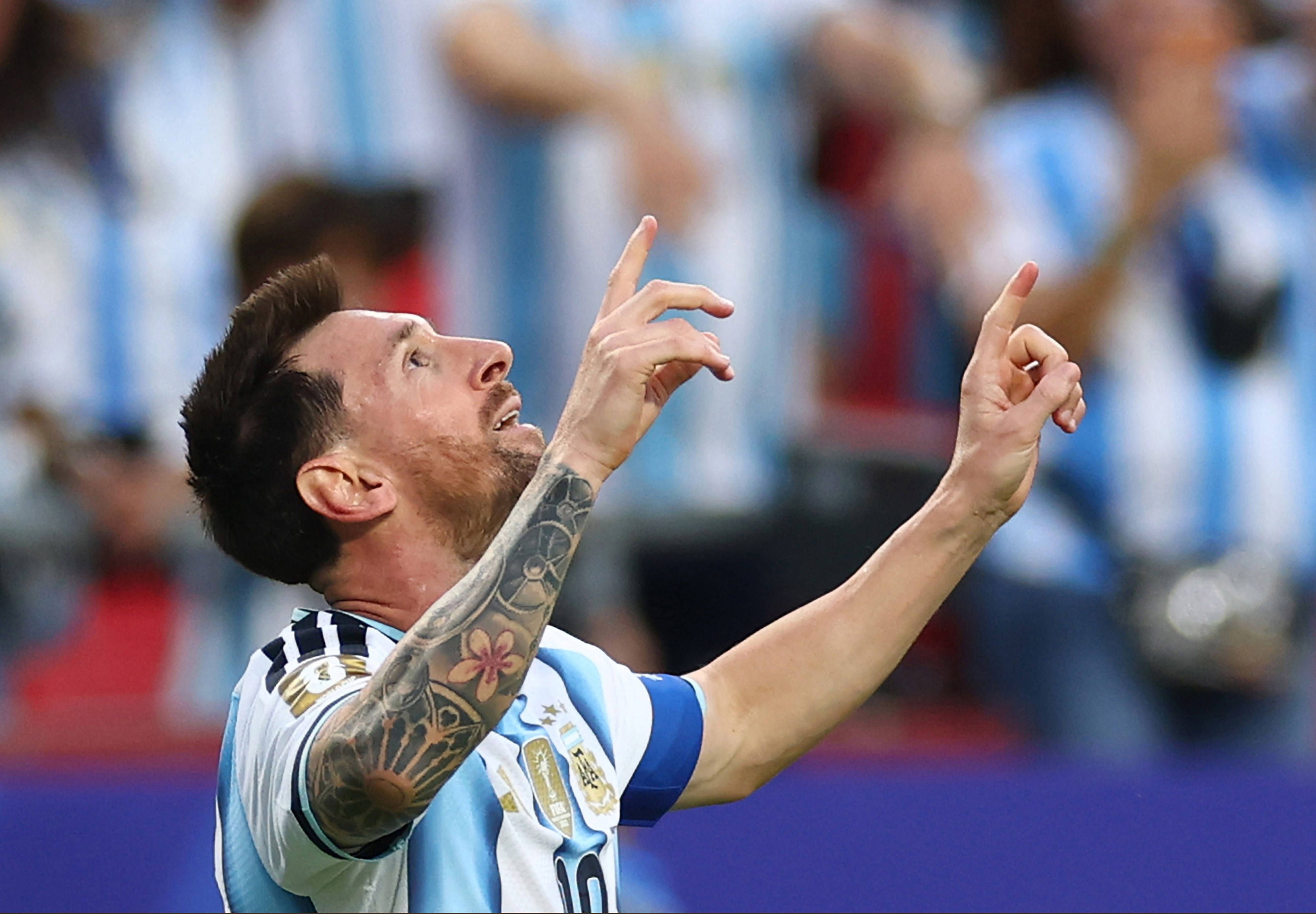 Lionel Messi jubelt.