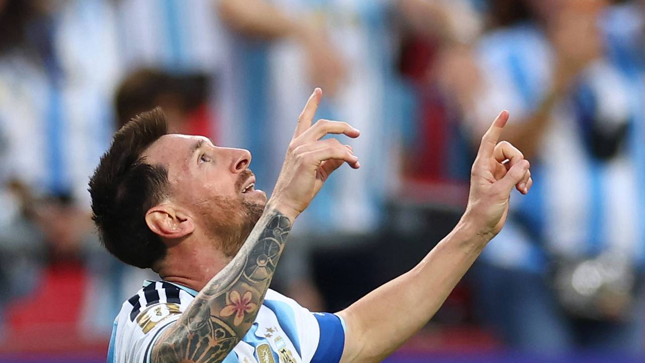 Lionel Messi jubelt.