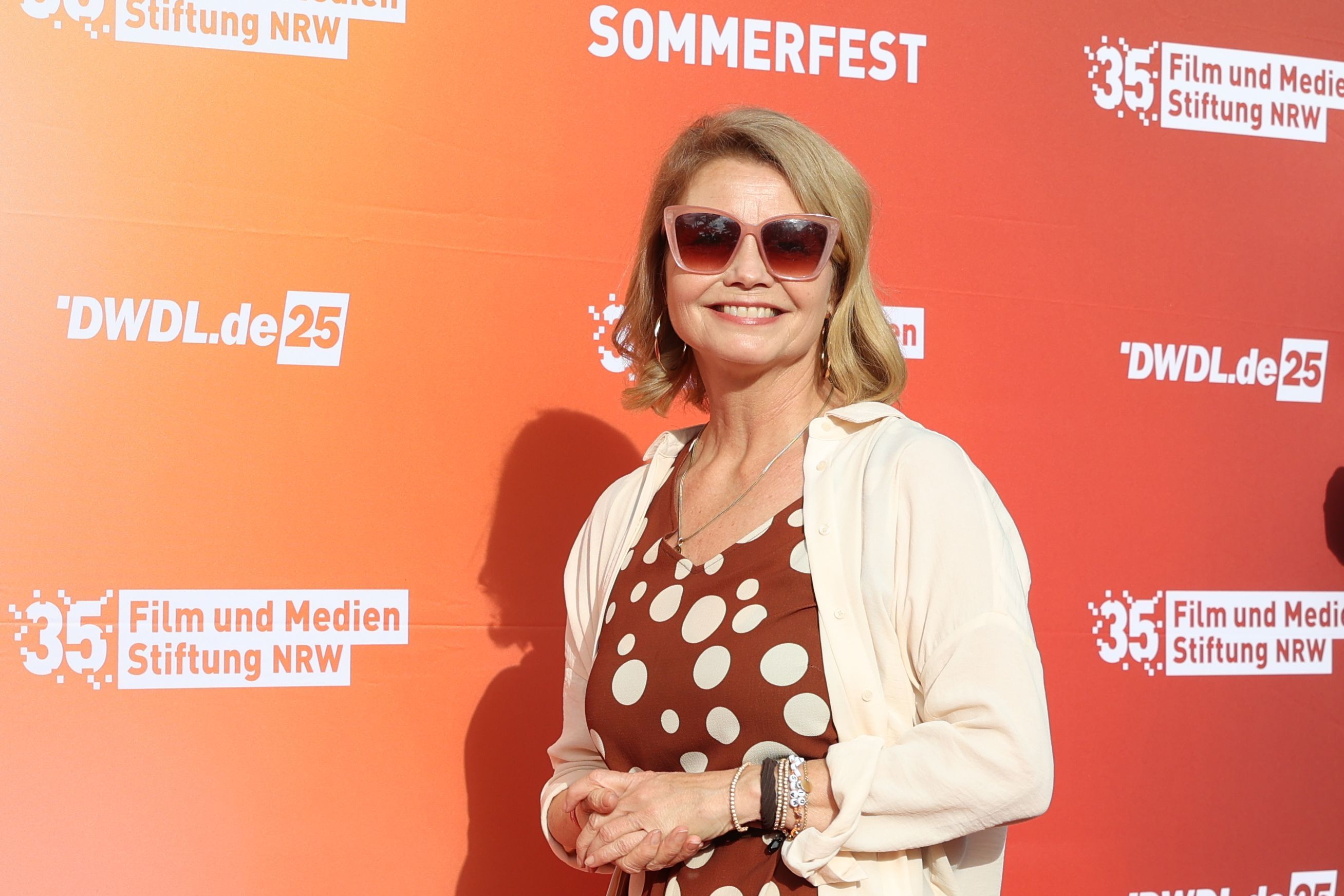 Annette Frier beim Sommerfest der Film- und Medien-Stiftung NRW.