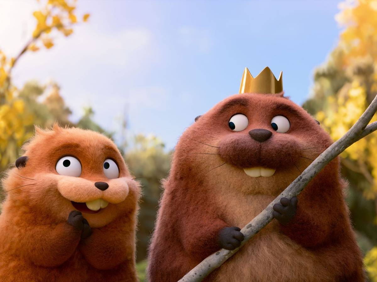 Studentin Mabel (links) tritt den Tieren als Biber gegenüber. (Bild: 2025 Disney/Pixar/Leonine)
