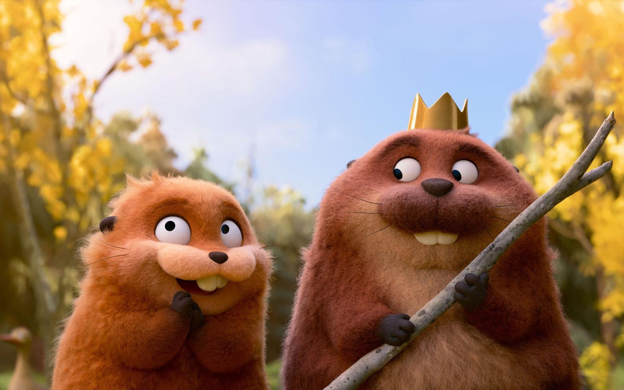 Studentin Mabel (links) tritt den Tieren als Biber gegenüber. (Bild: 2025 Disney/Pixar/Leonine)