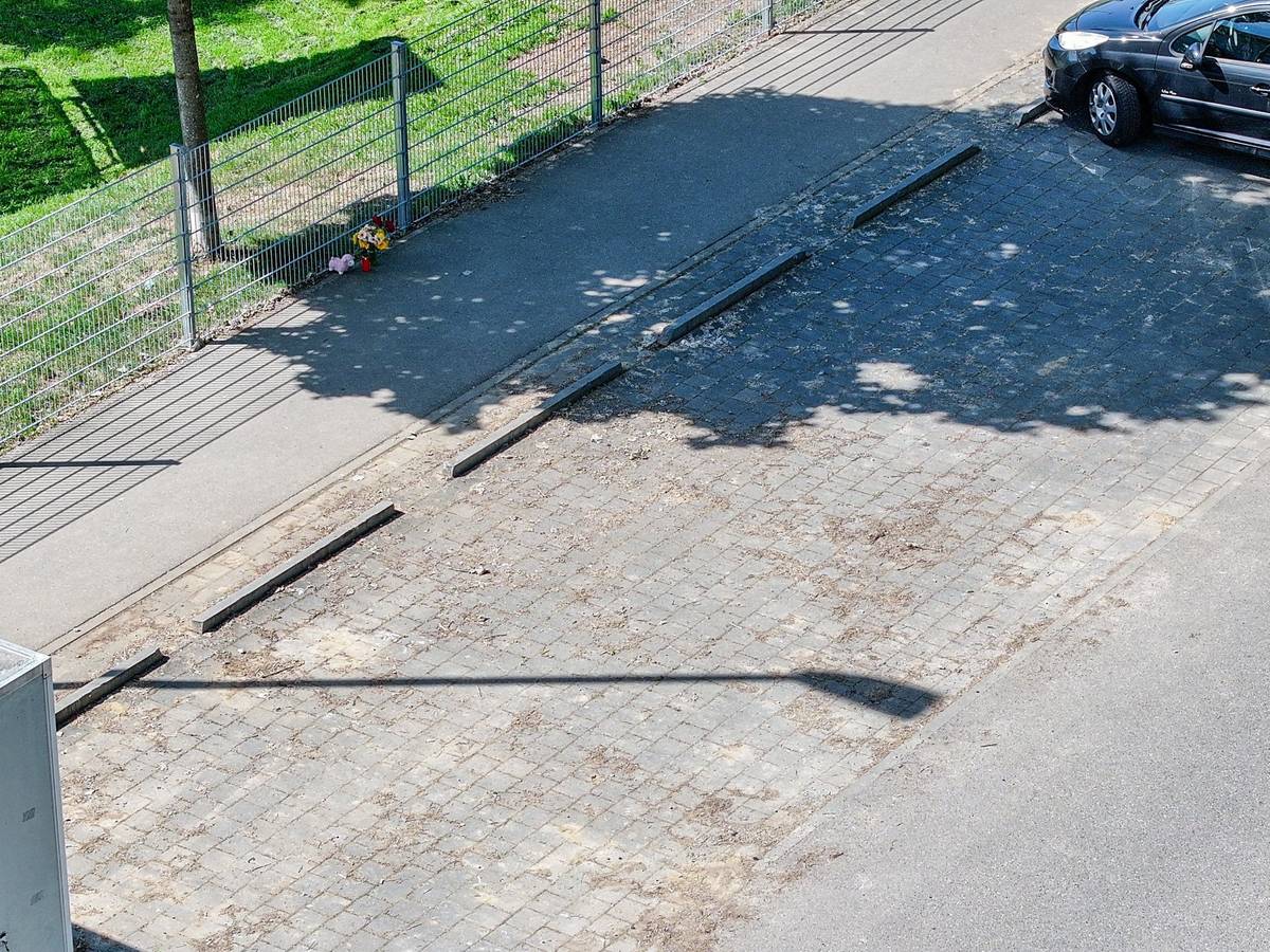 Nach dem Fund eines leblosen Kindes in einem Auto wurden am Fundort Blumen niedergelegt.