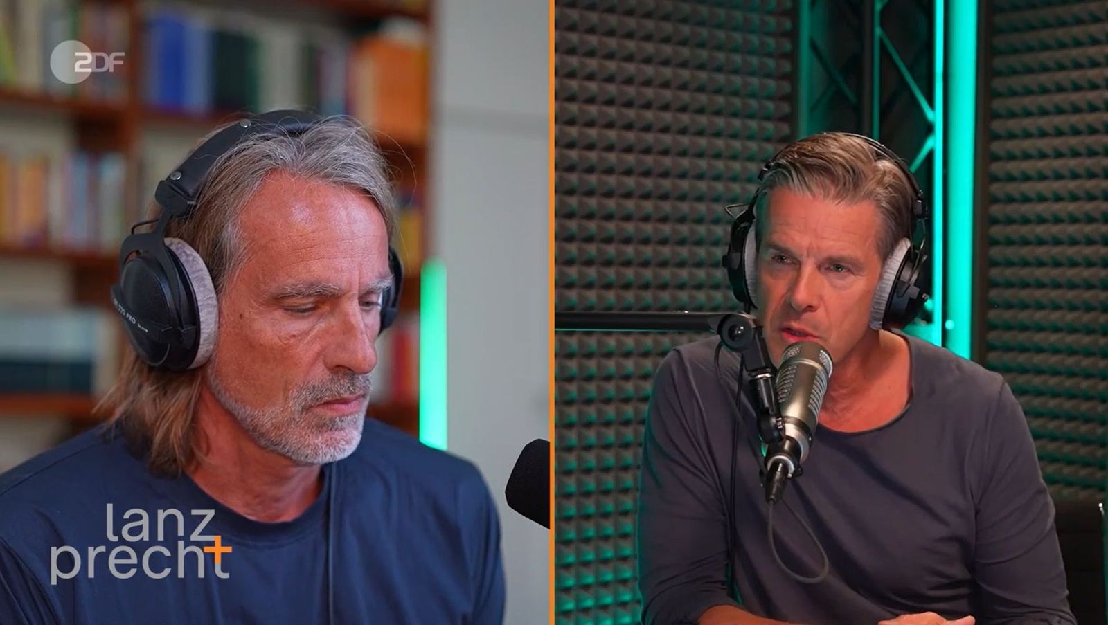 Richard David Precht (links) und Markus Lanz sehen die hohen Militärausgaben der Bundesrepublik skeptisch. (Bild: ZDF / Lanz + Precht)