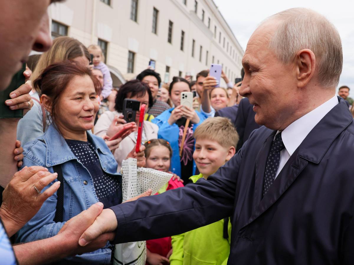 Der russische Präsident Wladimir Putin während seines Besuches in Kasan.