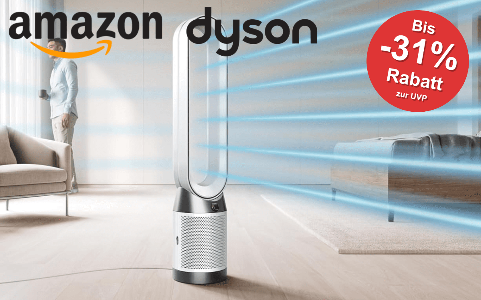 Der Dyson Purifier Cool in einem Wohnzimmer.