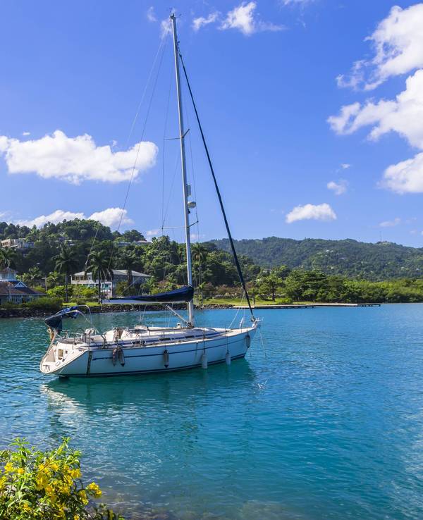 Yacht in der Karibik.