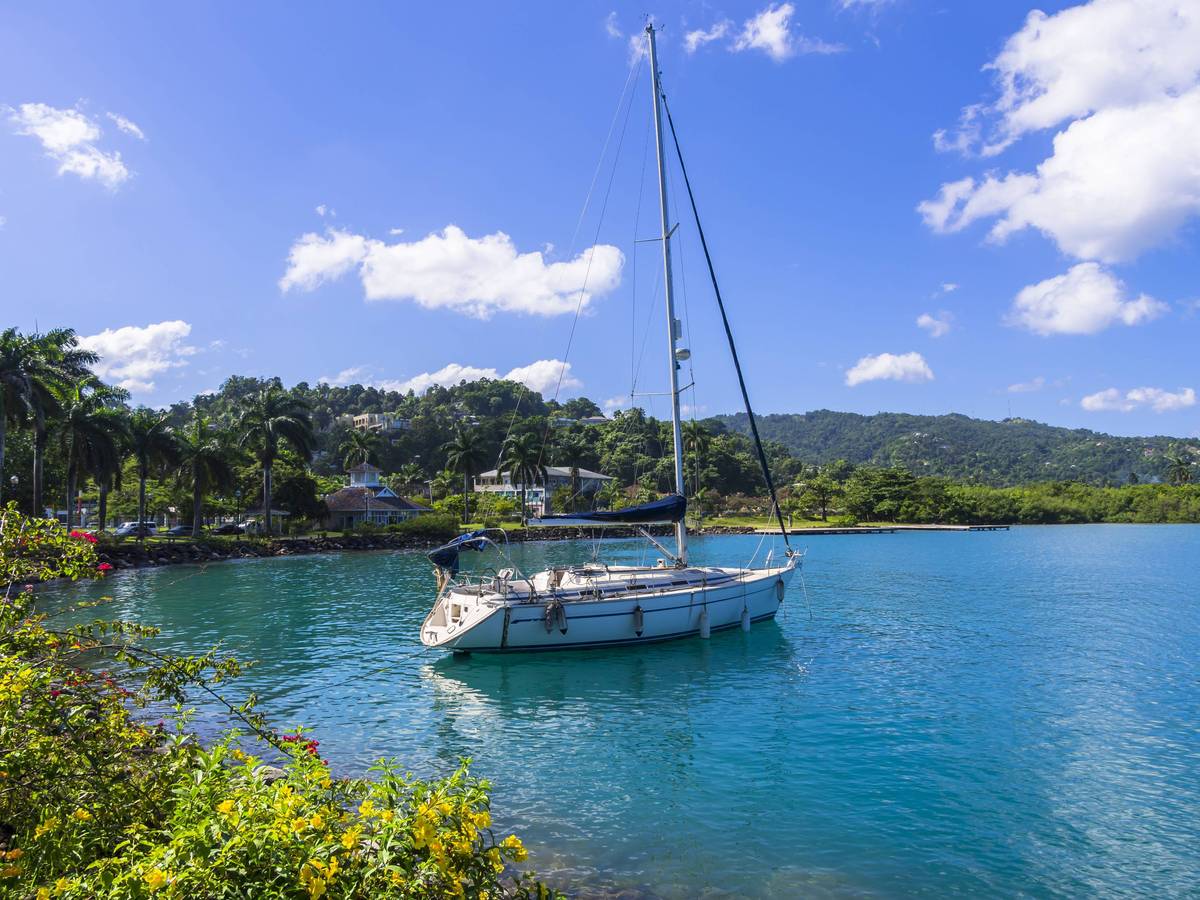 Yacht in der Karibik.