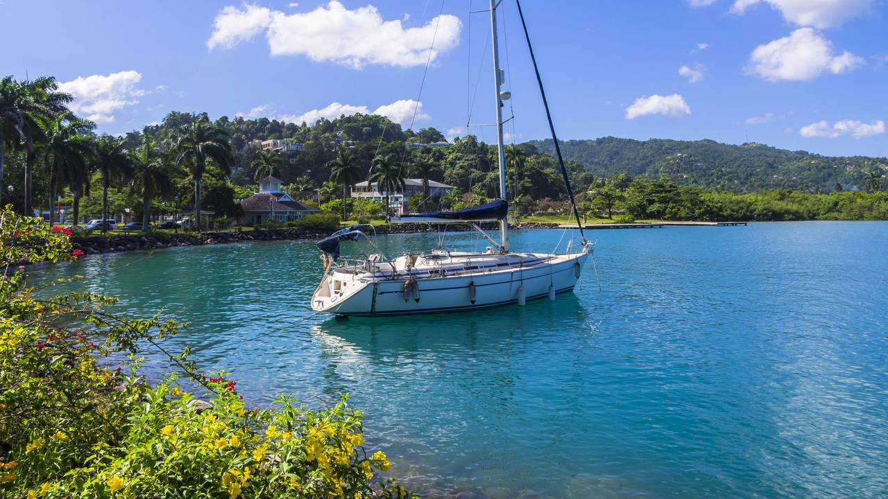 Yacht in der Karibik.