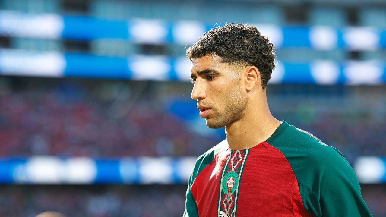 Der marokkanische PSG-Profi Hakimi während einer WM-Partie