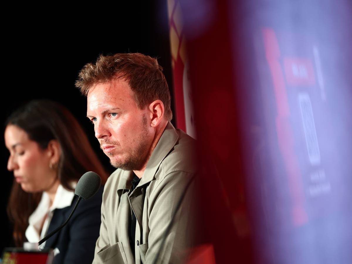 Julia Nagelsmann bei der Pressekonferenz.