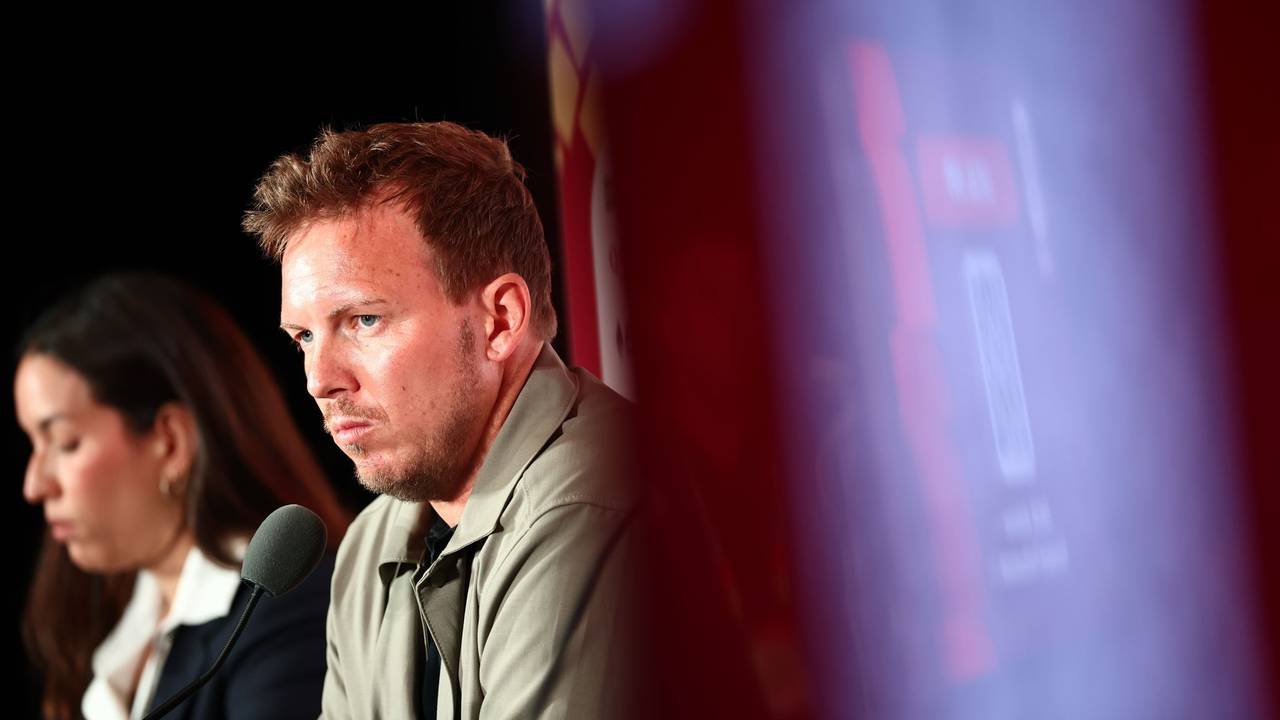 Julia Nagelsmann bei der Pressekonferenz.