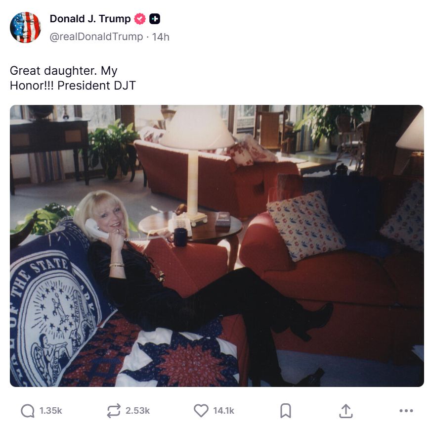 Wer ist die „Tochter” auf dem Bild, das Trump gepostet hat?