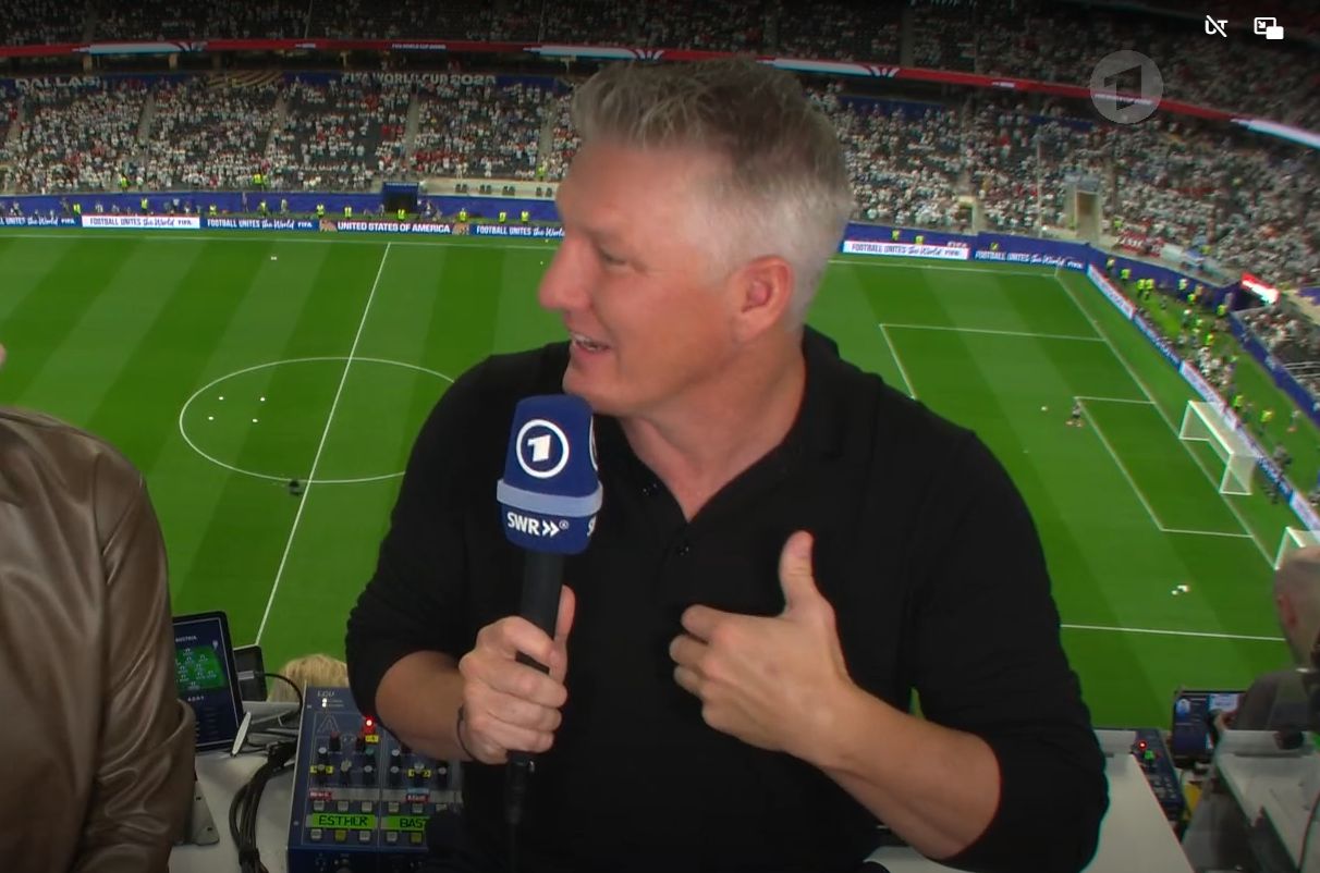 Bastian Schweinsteiger bei der ARD-Übertragung vor dem WM-Spiel zwischen Argentinien und Österreich.