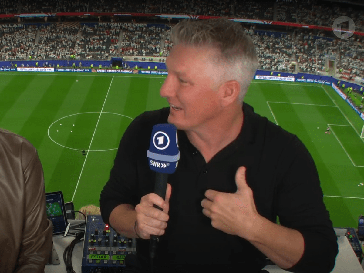 Bastian Schweinsteiger bei der ARD-Übertragung vor dem WM-Spiel zwischen Argentinien und Österreich.