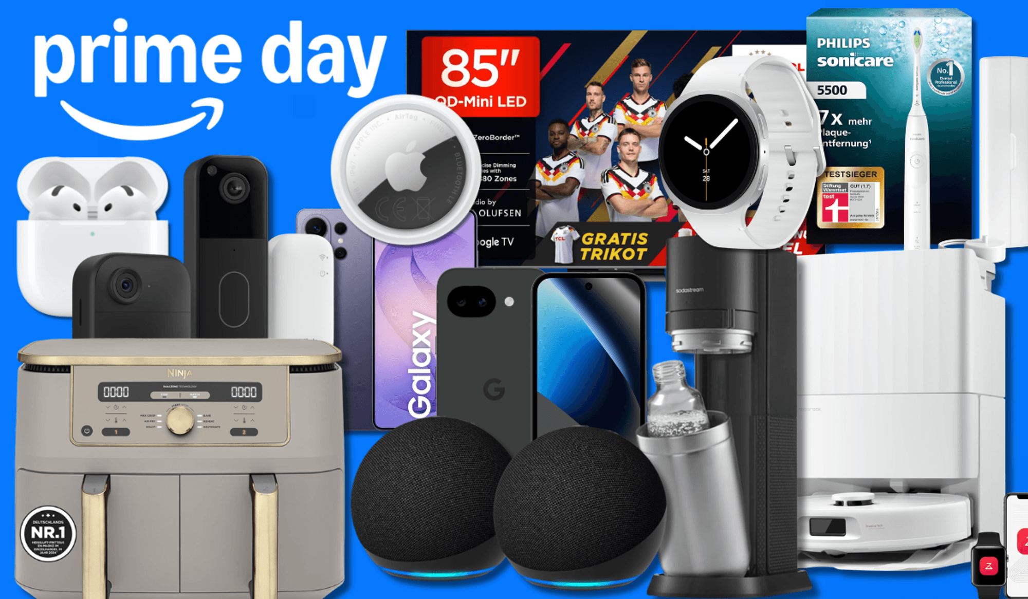 Eine Collage von verschiedenen Produkten aus dem Prime Day Sale.