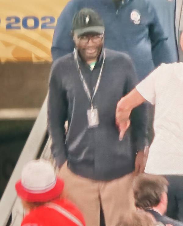 Stale Solbakken auf der Tribüne.