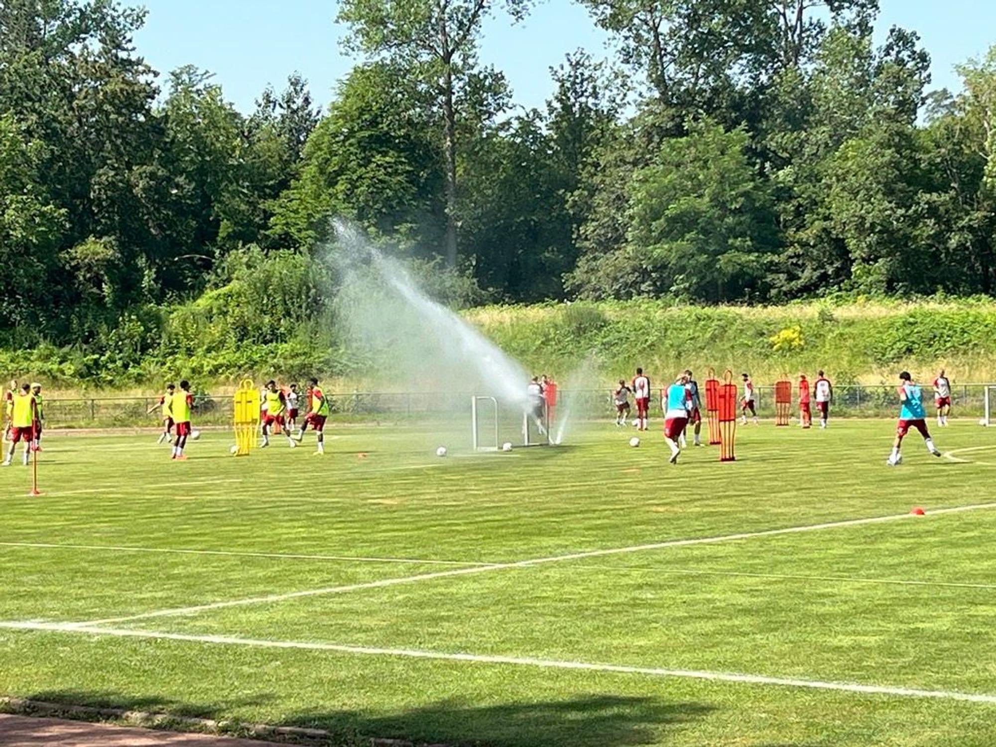 Die U21 des 1. FC Köln trotzt der Hitze und trainiert am Herbertskaul.