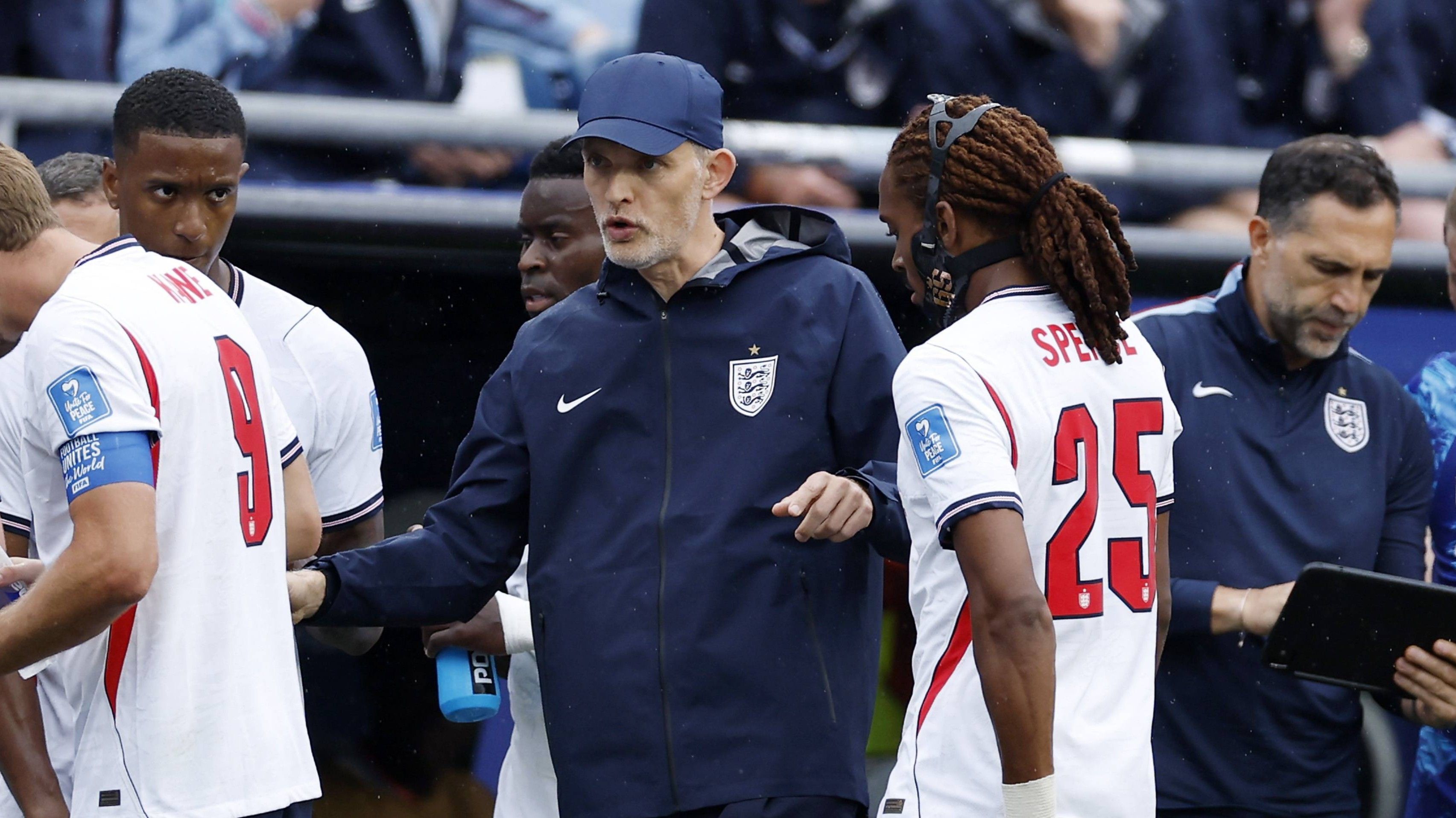 Ansprache von Thomas Tuchel beim WM-Spiel zwischen England und Ghana.