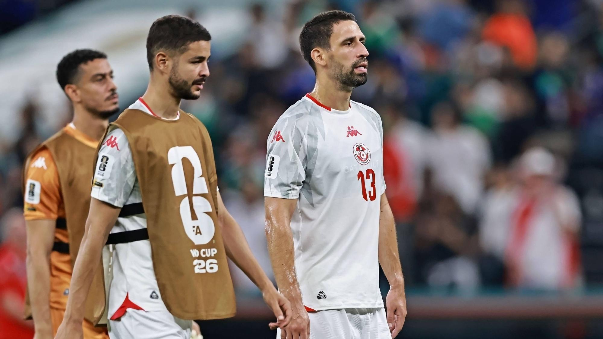 Enttäuschte tunesische Spieler nach dem WM-Spiel gegen Japan.