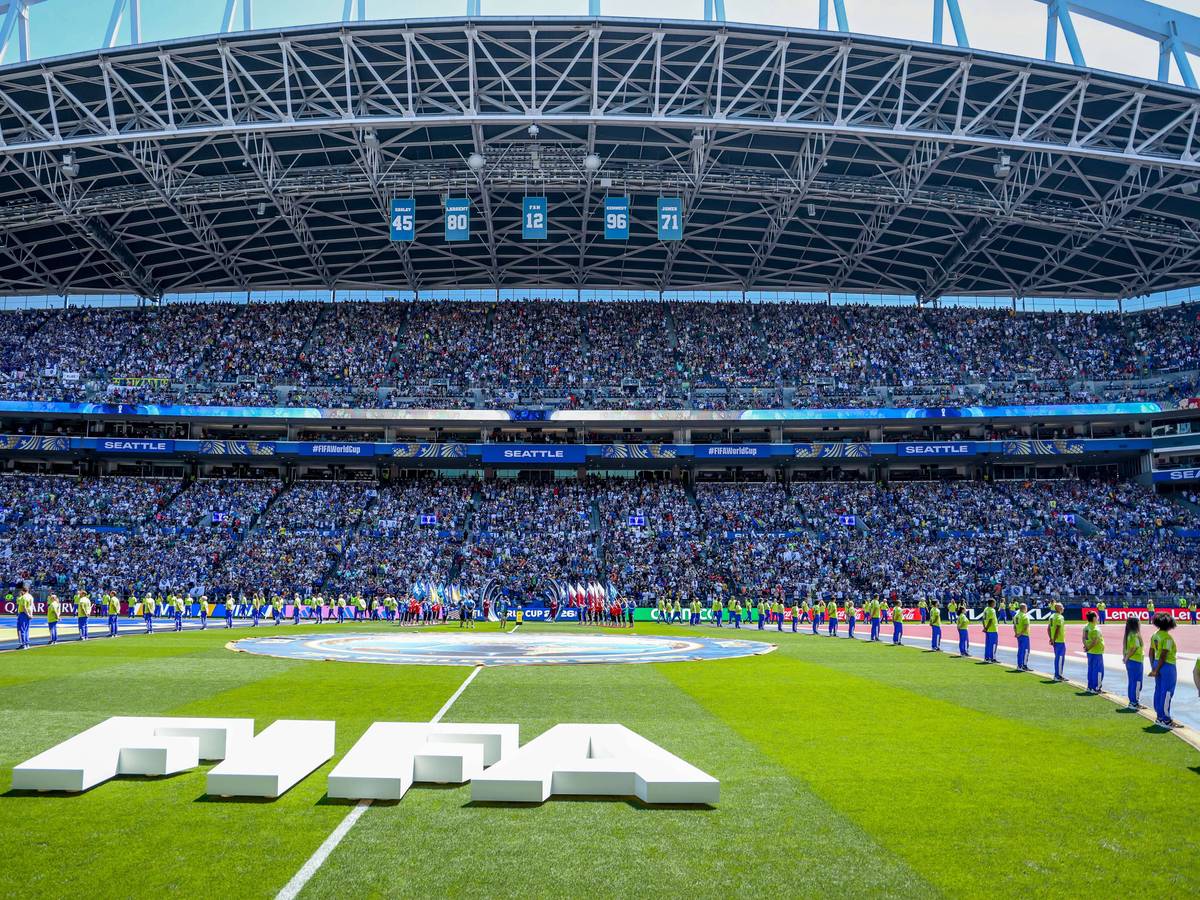 Blick auf die Tribüne im Stadion in Seattle.